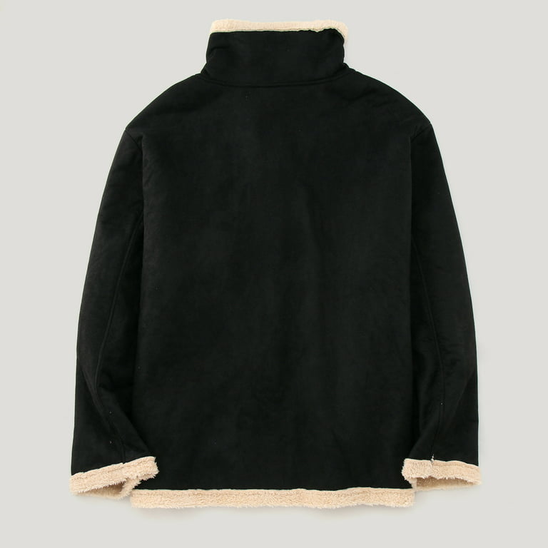HSMQHJWE Cute Jackets Plus Size Mean Jacket Men Plus Size Winter Coat Lapel  Collar Long Sleeve Padded Leather Jacket Vintage Thicken Coat Sheepskin