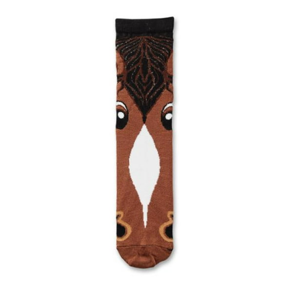 For Bare Feet Cartoon Horse Socks - Medium