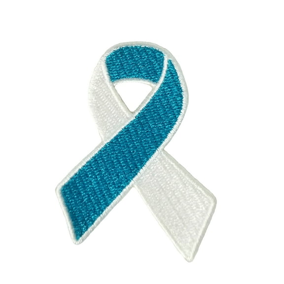 Awareness Ribbon Cervical Cancer Ribbon Embroidered Sew/Iron On Patch 2.5" x 1.8"