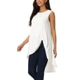 thumbnail image 4 of INSPIRE CHIC Women's High Low Hem Sleeveless Tunic Top Crewneck Dressy Casual Shirts, 4 of 6
