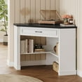 thumbnail image 6 of 31.5" Triangle Corner Office Desk with Drawer and Open Storage Shelves, Farmhouse Computer Desk for Home Office, 6 of 7