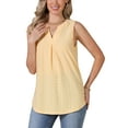 thumbnail image 4 of Summer Tank Top for Women Eyelet Embroidery Sleeveless V Neck Loose Fit Shirt Casual Work Clothes XL Yellow, 4 of 6
