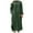 Army Green, variant on Fesfesfes Women Linen Robe Round Neck Loose Long Sleeve Dress Solid Color Mid-Calf Long Dress