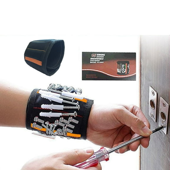 GoXteam 2Pack Magnetic Wristband with 15 Strong Magnets, Tool Belt Magnetic Wrist band for Holding Screws, Nails, Drill Bits, Perfect Gifts Gadgets for Men, Father, Dad, Husband and Carpenters