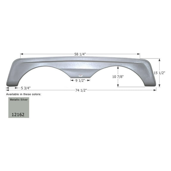 Icon 12162 FS2162 Tandem Fender Skirt for Select Holiday Rambler Models - Metallic Silver