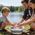 thumbnail image 3 of HAHUT Multipurpose Collapsible Wash Basin, Small Portable Foldable Dish Tub, Space Saving for Dishing, Fruit, Camping, RV, Laundry (Gray), 3 of 7