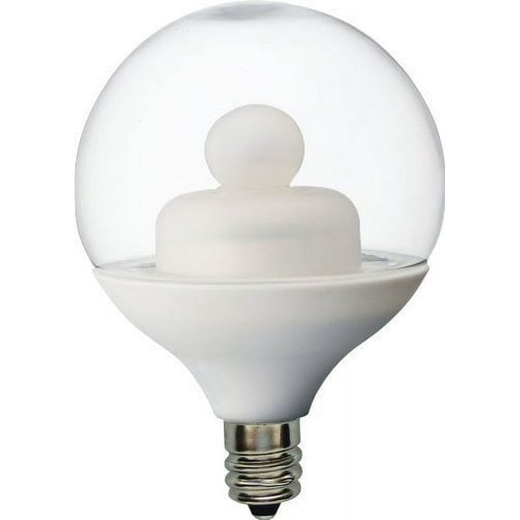 GE Lighting 76450 Energy Smart LED 2-Watt 10-watt replacement 60-Lumen G16.5 Light Bulb with Candelabra Base, 1-Pack