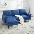 thumbnail image 3 of Aukfa 79" Reversible Sectional Sofa, L Shaped Couch with Chaise for Living Room, 2 Pillows, Navy, 3 of 11