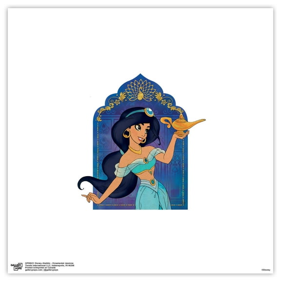 Gallery Pops Disney Aladdin - Ornamental Jasmine Wall Art, Unframed Version, 12" x 12"