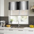 thumbnail image 5 of Black White Valances for Windows, Decorative Rod Pocket Window Valance Curtains, Gradient Gray Monochrome Minimalist Stripe Short Curtain Drapes for Kitchen/Living Room, 2 Panels, 42" W x 12" L, 5 of 8