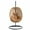 Yellow, variant on SUDICA Outdoor Hanging Rattan Egg Chair with Stand, Light Brown Wicker Swing Chair with Soft Cushion for Balcony or Garden