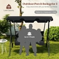 thumbnail image 4 of Patiojoy 3-Seats Outdoor Glider Hammock with Adjustable Waterproof Canopy Aluminum Frame Patio Swing Chair Black, 4 of 9