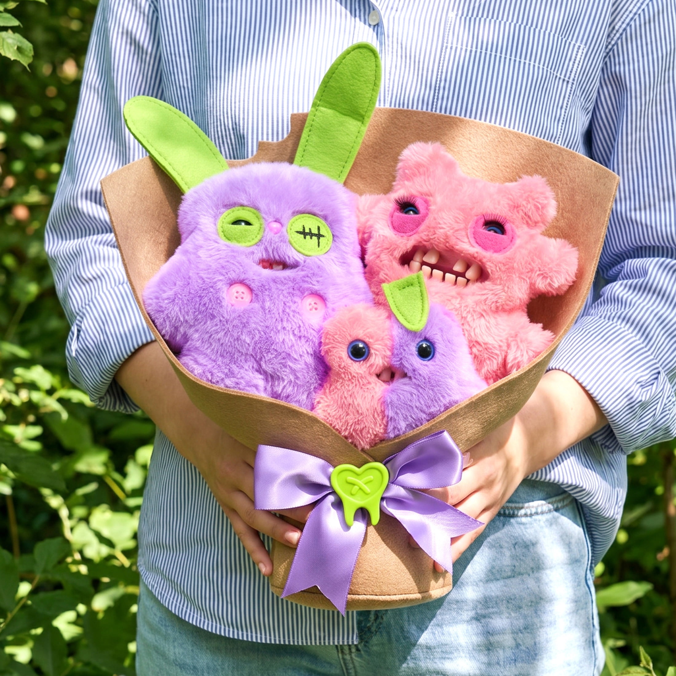 Fuggler Bouquet Set of 3 Stuffed Plush Toys (Rabid Rabbit, Sir