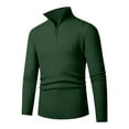thumbnail image 2 of JTieacloth Casual Basic Sweaters Men's Quarter Zip Sweater Slim Fit Casual Knitted Turtleneck Pullover Mock Neck Sweater(Green), 2 of 4