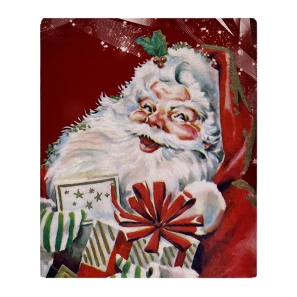 CafePress Vintage Santa Claus With Many Gifts Throw Blanket Soft
