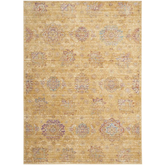 Sevilla Blue/Multi Medium Rectangle Rug-Color:Gold/Multi,Shape:Medium Rectangle,Size:5'-3" X 7'-6"