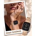 thumbnail image 4 of Wearlizer Stainless Steel Scrollwork Band Compatible with Apple Watch, Dressy Chain Bracelet for Women, 38/40/41/42/44/45/46/49mm, Series 11/10/9/8/7/6/5/4, SE, Ultra 5, 4 of 7