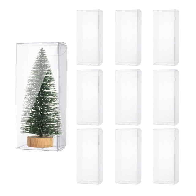 Uxcell 10 Pcs Caja de Regalo Transparente, Caja de Empaque de Plástico de 2.4"x2"x6" para Dulces y Galletas