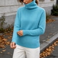 thumbnail image 4 of yillto Womens Turtleneck Sweater Ribbed Knit Slim Pullover Long Sleeve Fall Fitting Mock Neck Sweaters, 4 of 4