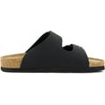 thumbnail image 5 of VENECORE Verano Women's Cork Footbed Sandals Summer Comfortable Cushioned Slide Flat Slip-on, Black, US 5M, 5 of 7