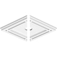 thumbnail image 2 of 12"W x 8"H x 1"ID x 4 1/4"C x 1"P Diamond Architectural Grade PVC Contemporary Ceiling Medallion, Two Piece, 2 of 11