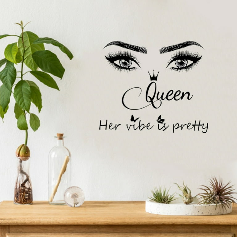 2 Sheets Vinyl Wall Decals,Her Vibe is Pretty Art Wall Quotes Stickers  Wall Stickers Decor for Bedroom Home Decor 