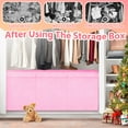 thumbnail image 2 of Extra Large Toy Box, Collapsible Sturdy Kids Toy Chest for Boys, Girls,Toy Chest Storage Box, 3 Side bags and Removable Lids, 40"X14"X16"，large toy box for Living Room, Bedroom,Pink, 2 of 10