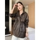 thumbnail image 2 of Chaqueta informal de piel auténtica de longitud media para mujer, abrigo de piel de oveja con capucha holgado vintage de alta gama de tendencia 2024, otoño e invierno, 2 of 5