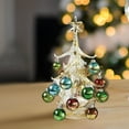 thumbnail image 6 of deevoka Glass Christmas Tree Ornament Glass Statue Indoor Holiday Tabletop Xmas Tree Yellow, 6 of 9