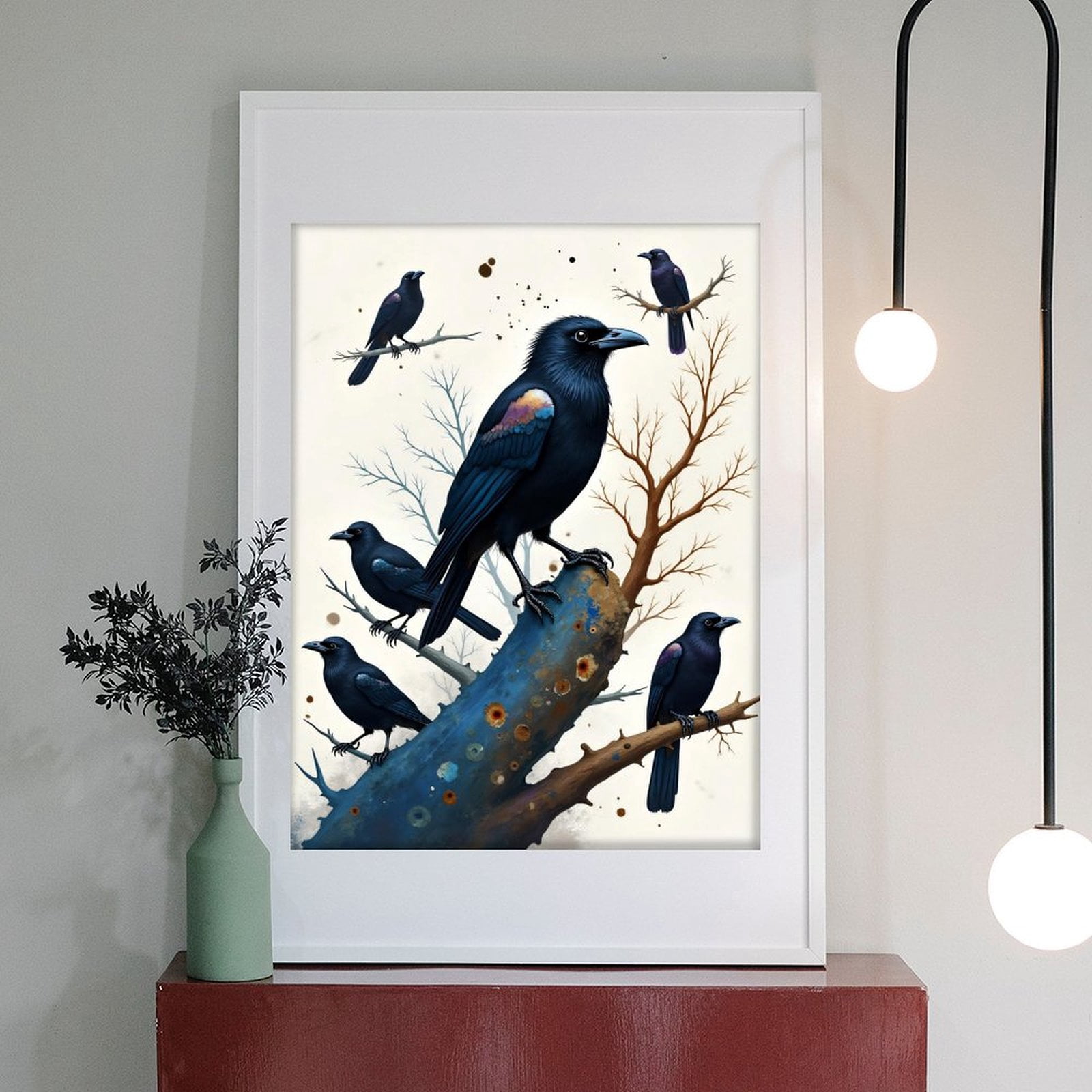 Diamond Art Kits for Adults - Modern Realistic Crow Print No.68 5D Frameless Dimond Painting Kit for Adults Beginner, Round Diamond Kits for Home Wall Decor, Gift for Women