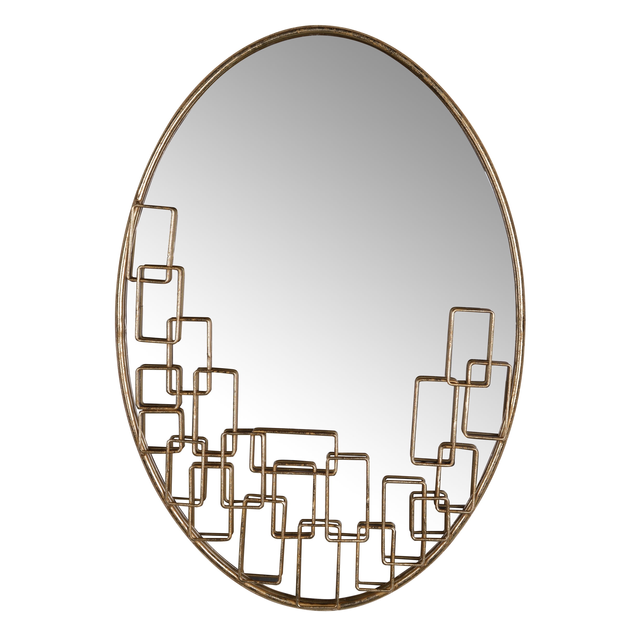 Maxime Oval Mirror Antique Gold Leaf Walmart Com Walmart Com