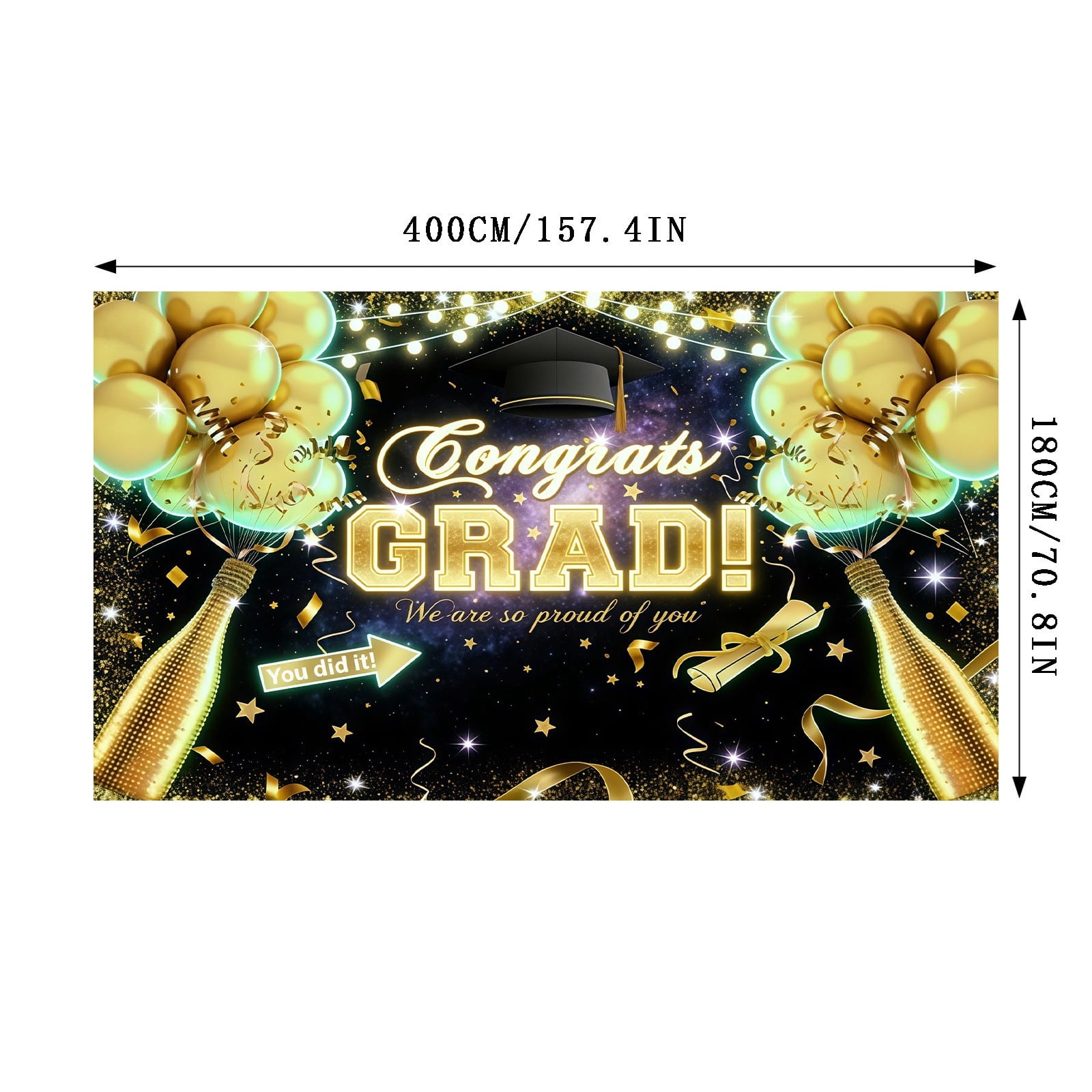 Win s Way 2026 Graduation Banner Customizable Class Of Horizontal for Outdoor Party Celebration Large Sign