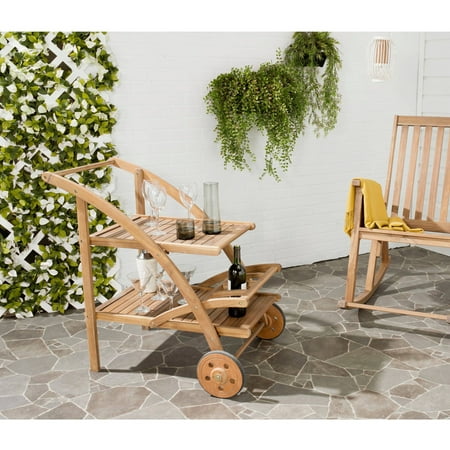 Safavieh Lodi Tea Cart, Teak Look - Walmart.com