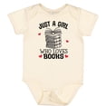 thumbnail image 3 of Inktastic Just a Girl Who Loves Books Girls Baby Bodysuit, 3 of 5