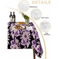 thumbnail image 2 of Purple Floral Table Cloth, Waterproof Tablecloth for Rectangle Tables, Abstract Watercolor Flower Leaf Plant Reusable Washable Fabric Table Cover for Restaurant Kitchen Dining Tables 52"x70", 2 of 9