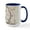 White/Navy Inside, variant on CafePress - Peacock And Spring Flowers Mugs - 15 oz Ceramic Large White Novelty Mug