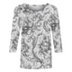 thumbnail image 4 of Camisa Casual de Cuello Redondo Impresa Floral de Manga Larga de las Mujeres, Manga 3/4 para las Mujeres Cómoda Mezcla de Poliéster Spandex, 4 of 5