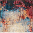thumbnail image 2 of SAFAVIEH Bristol Paisley Geometric Polyester Area Rug, Blue/Rust, 7' x 7' Square, 2 of 8