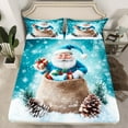 thumbnail image 2 of jejeloiu Santa Claus Full Size Sheets,Christmas Theme Gifts Bed Sheets,Snowflake Xmas Tree Sheet Sets For Teens,Microfiber Bedroom Decor,4 Pieces, 2 of 7