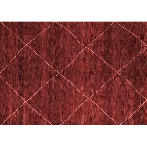 Ahgly Company Indoor Rectangle Abstract Red Modern Area Rugs, 5' x 8'
