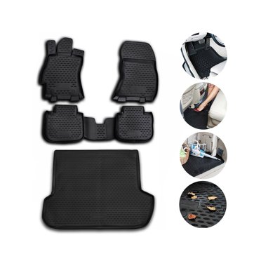 OMAC All-Weather TPE Floor Mats For Subaru Outback 2015-2019 – Black (4-Piece Set)