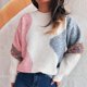 thumbnail image 4 of Suéter de cuello redondo para mujer, manga larga, cuello redondo, lentejuelas, color de contraste, suéter de moda, suéter de poliéster para mujer, 4 of 6