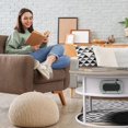 thumbnail image 7 of Easy4Home Lift-Top Coffee Table Round Center Table with Hidden Compartment Storage Shelf, Light Brown & White, 7 of 7
