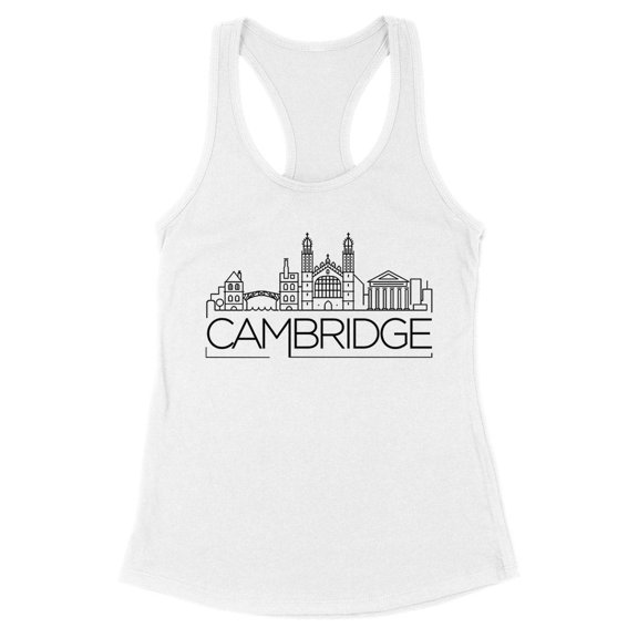 Skyline Cambridge England Tank Top Fitted Racerback Women's Large White