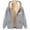 Light Gray, variant on Plus Size Coat Heavyweight Lined Hooded Open Front Jacket for Winter Warm Outwear with Pockets