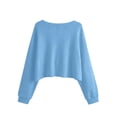 thumbnail image 5 of DISKEBUISS Women's Waffle Knit Cropped Sweater Long Lantern Sleeve V Neck Loose Fit Pullover Tops for Fall Casual, 5 of 7