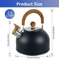 thumbnail image 2 of HLONK Whistling Kettle Ergonomic Handle 2.5L Stove Top Kettle Stainless Steel Stove Top Tea Elegant Stove Top Tea Pots Rustproof Lightweight Whistling Teapots for Gas Stove Induction Cook, 2 of 9