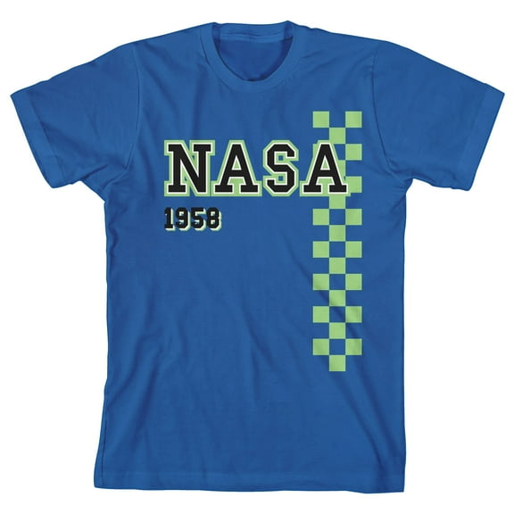 NASA Space Program Founded 1958 Youth Boys Blue Graphic T-Shirt-Medium