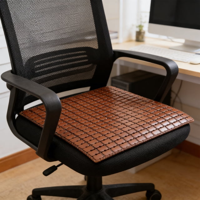 Cojín de Bambú para Asiento | Almohadilla de Ratán Tejido para Silla | Alfombrilla Cuadrada Transpirable para Sofá, Comedor, Oficina y Asiento de Coche | Alfombrilla Antideslizante y Fresca para Vera
