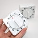 thumbnail image 4 of Temporizador mecánico de cocina de 2 piezas, temporizador de 60 minutos con alarma sonora, temporizador de cuenta regresiva para cocinar, blanco, 4 of 5
